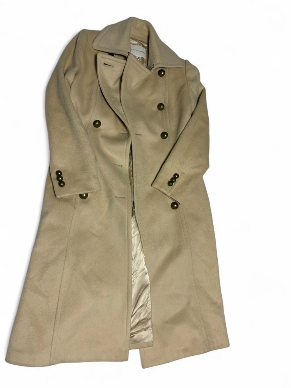 Vintage Banana Republic Tan Double-Breasted Trench Coat - size S